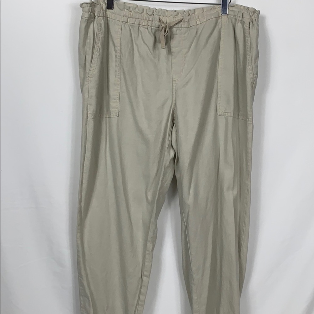 Faded Glory khaki colored pants 55% linen size XL - Picture 2 of 7